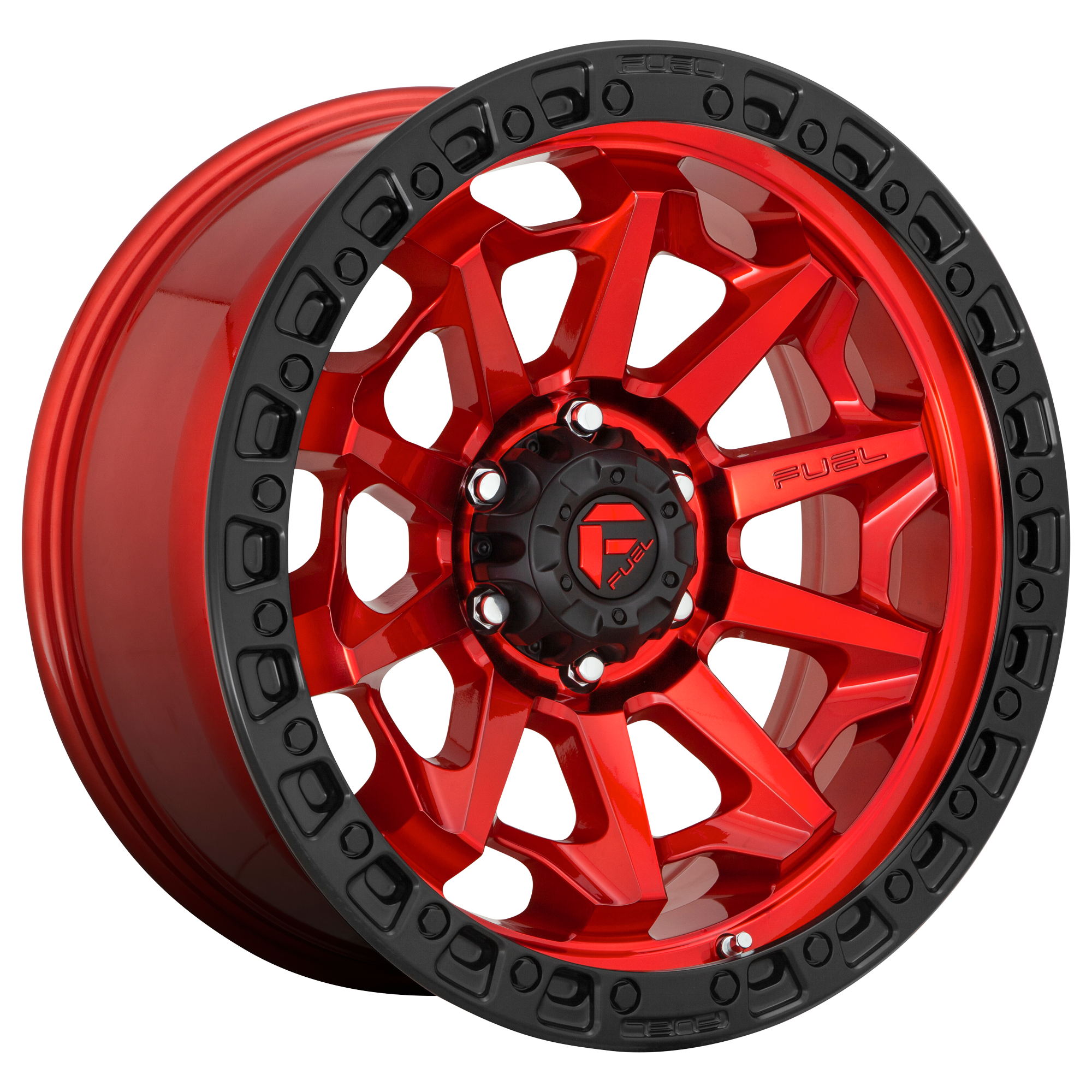 Fuel 1PC D695 COVERT 18X9 1 8X170/8X6.7 CANDY RED BLACK BEAD RING