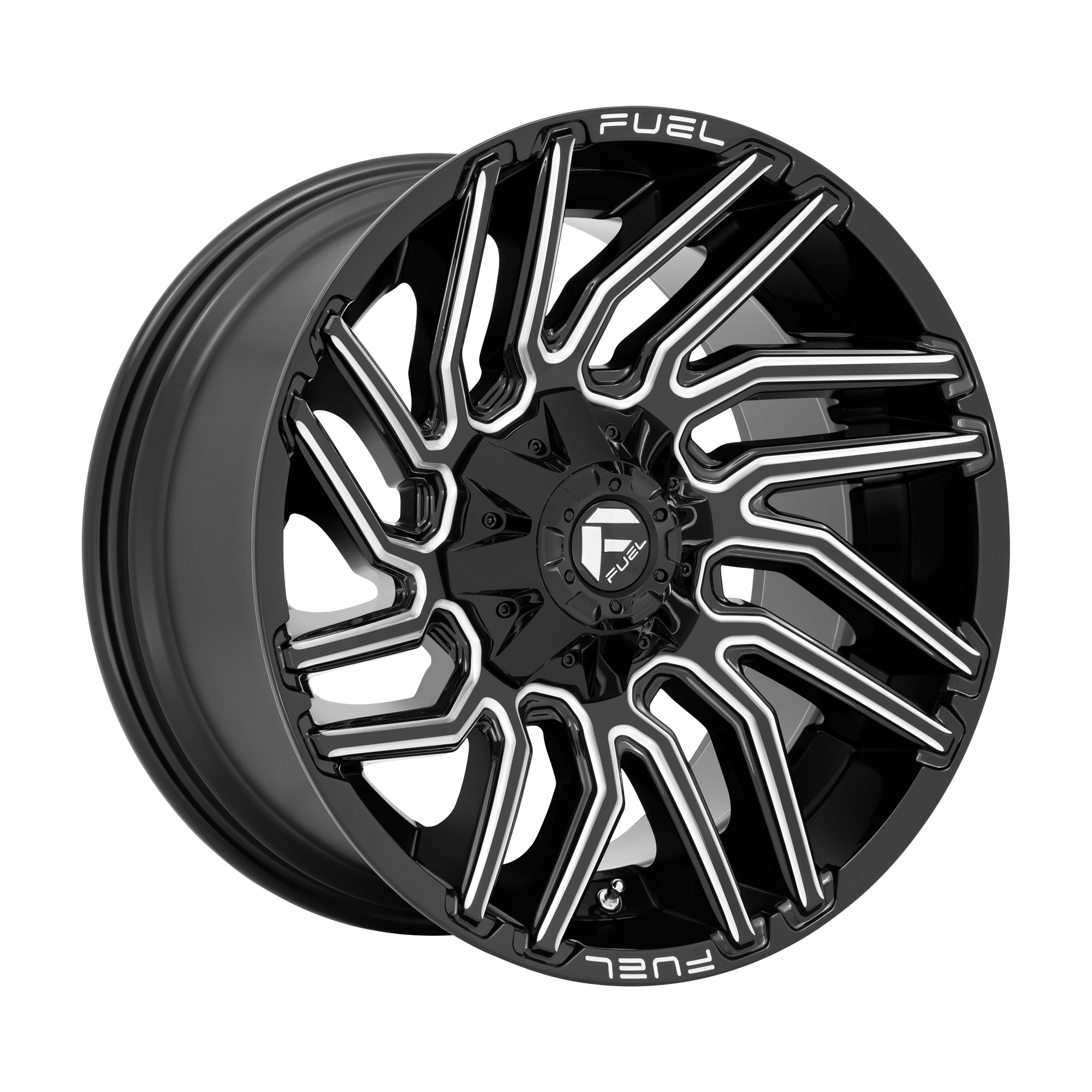 Fuel 1PC D773 TYPHOON 22X12 -44 6X135/6X139.7 GLOSS BLACK MILLED