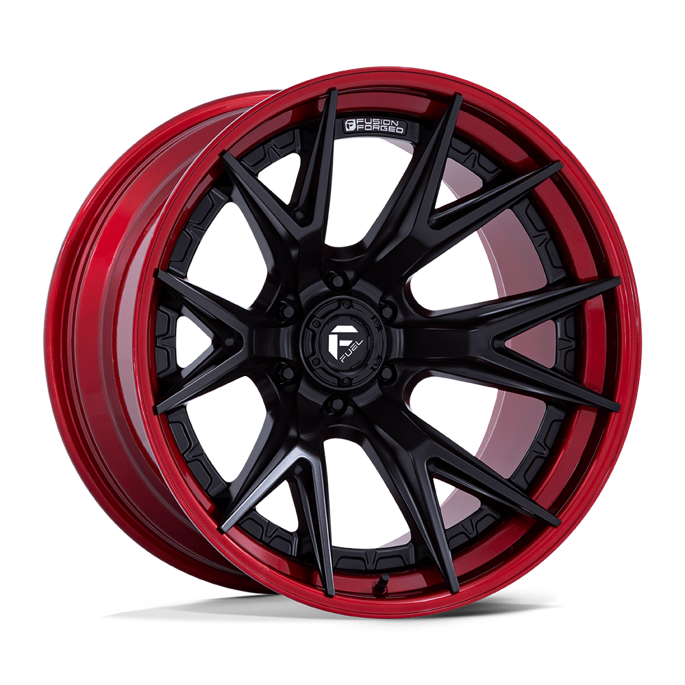 FUEL 1PC FC402 CATALYST 20X9 1 6X135 MATTE BLACK WITH CANDY RED LIP