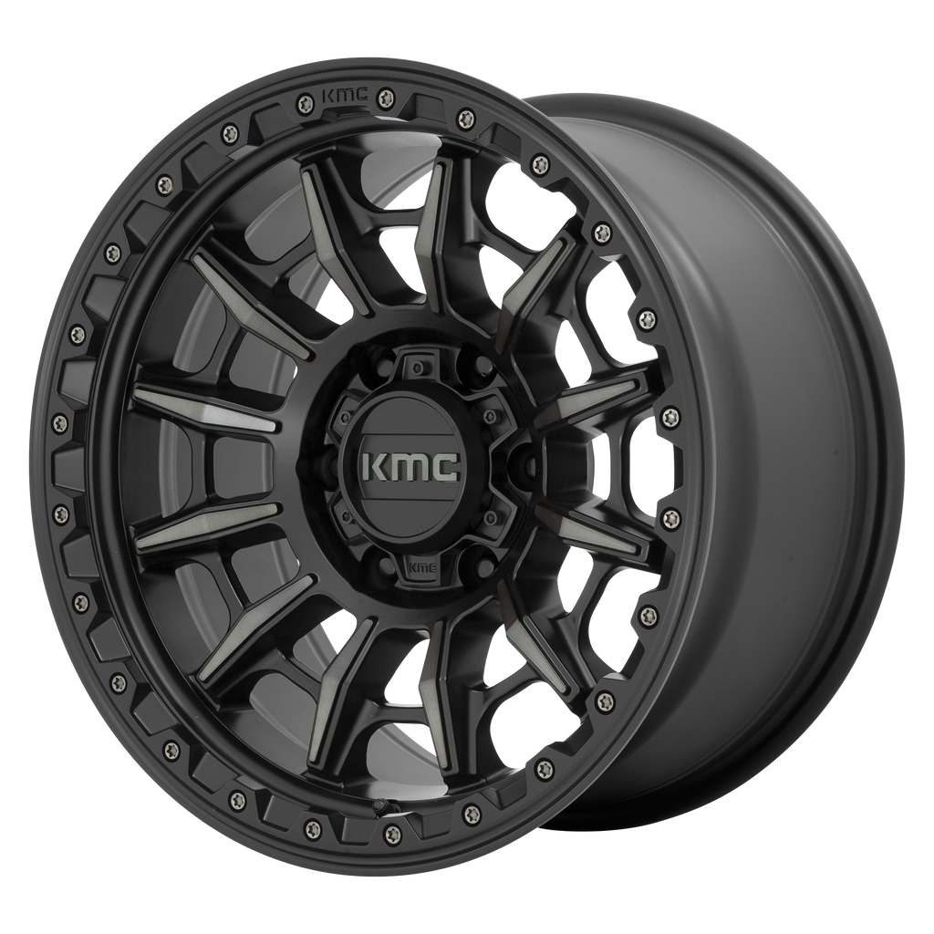 KMC KM547 CARNAGE 17X9 -12 6X139.7/6X5.5 Satin Black With Gray Tint