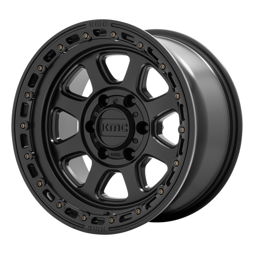 KMC KM548 CHASE 20X9 18 6X135/6X5.3 Satin Black With Gloss Black Lip