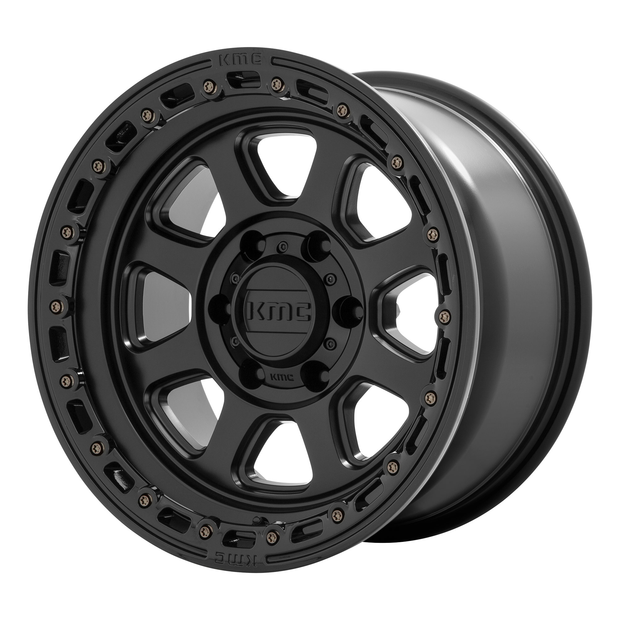 KMC KM548 CHASE 20X9 18 6X135/6X5.3 Satin Black With Gloss Black Lip