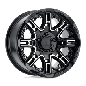 Level 8 SLINGSHOT 18X9 -10 5X127/5X5.0 GLOSS BLACK W/ MACHINED FACE