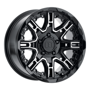 Level 8 SLINGSHOT 20X9 -10 5X127/5X5.0 GLOSS BLACK W/ MACHINED FACE