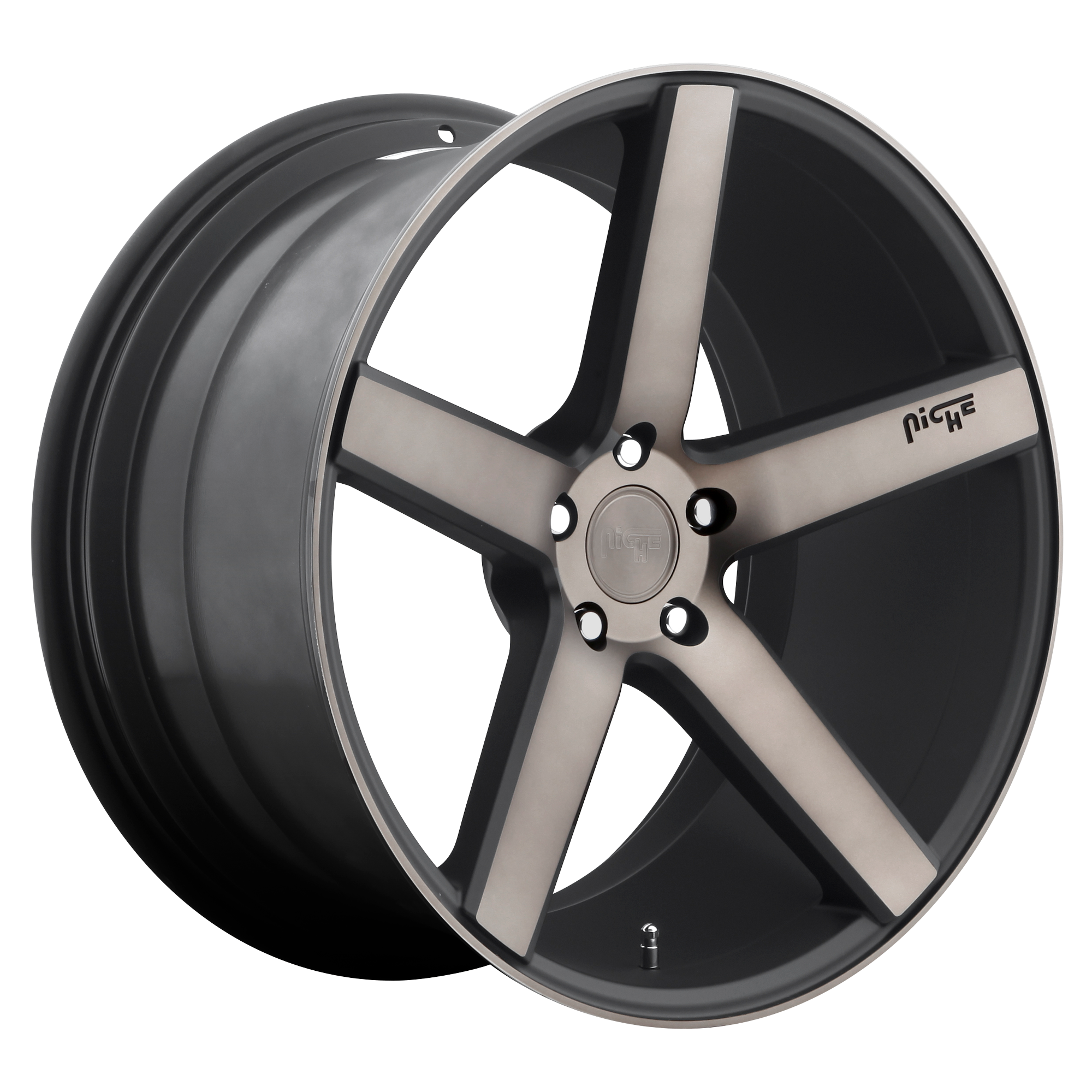 Niche 1PC M134 MILAN 20x8.5 40 5x108/5x4.25 MATTE BLACK MACHINED WITH DOUBLE DARK TINT