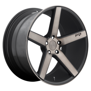 Niche 1PC M134 MILAN 20x8.5 40 5x108/5x4.25 MATTE BLACK MACHINED WITH DOUBLE DARK TINT