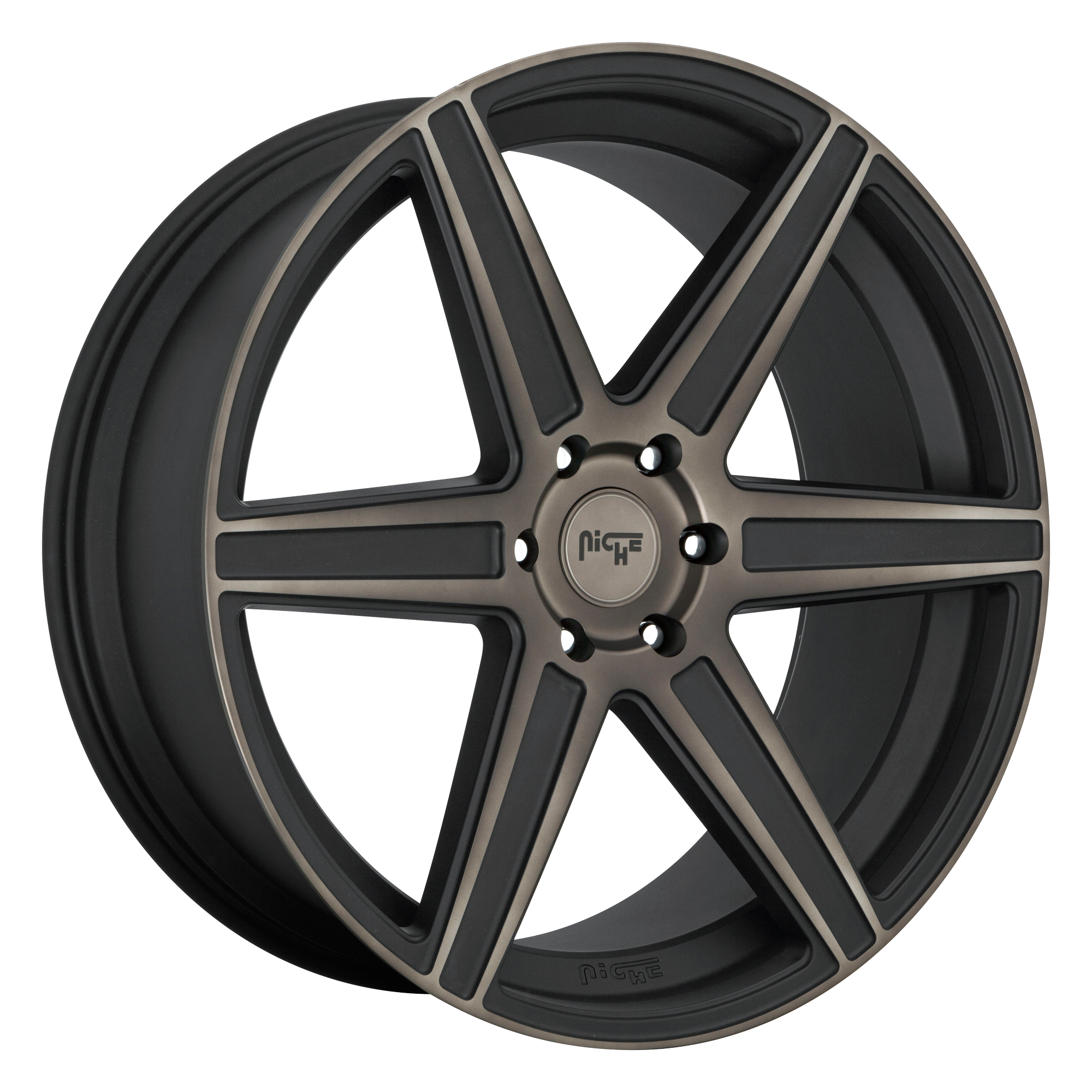 Niche 1PC M236 CARINA 22x9.5 30 6x139.7/6x5.5 MATTE MACHINED DOUBLE DARK TINT