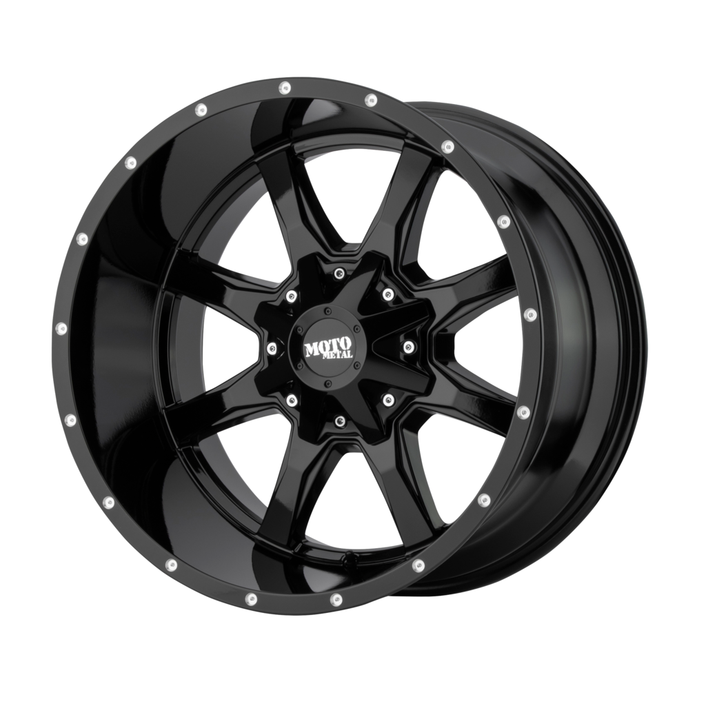 Moto Metal MO970 17X8 0 6X135/6X5.3/6X139.7/6X5.5 Gloss Black With Milled Lip