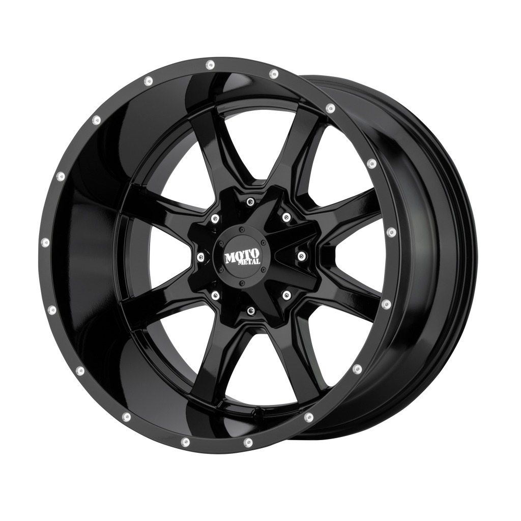 Moto Metal MO970 20X10 -24 6X135/6X139.7 GLOSS BLACK WITH MILLED LIP