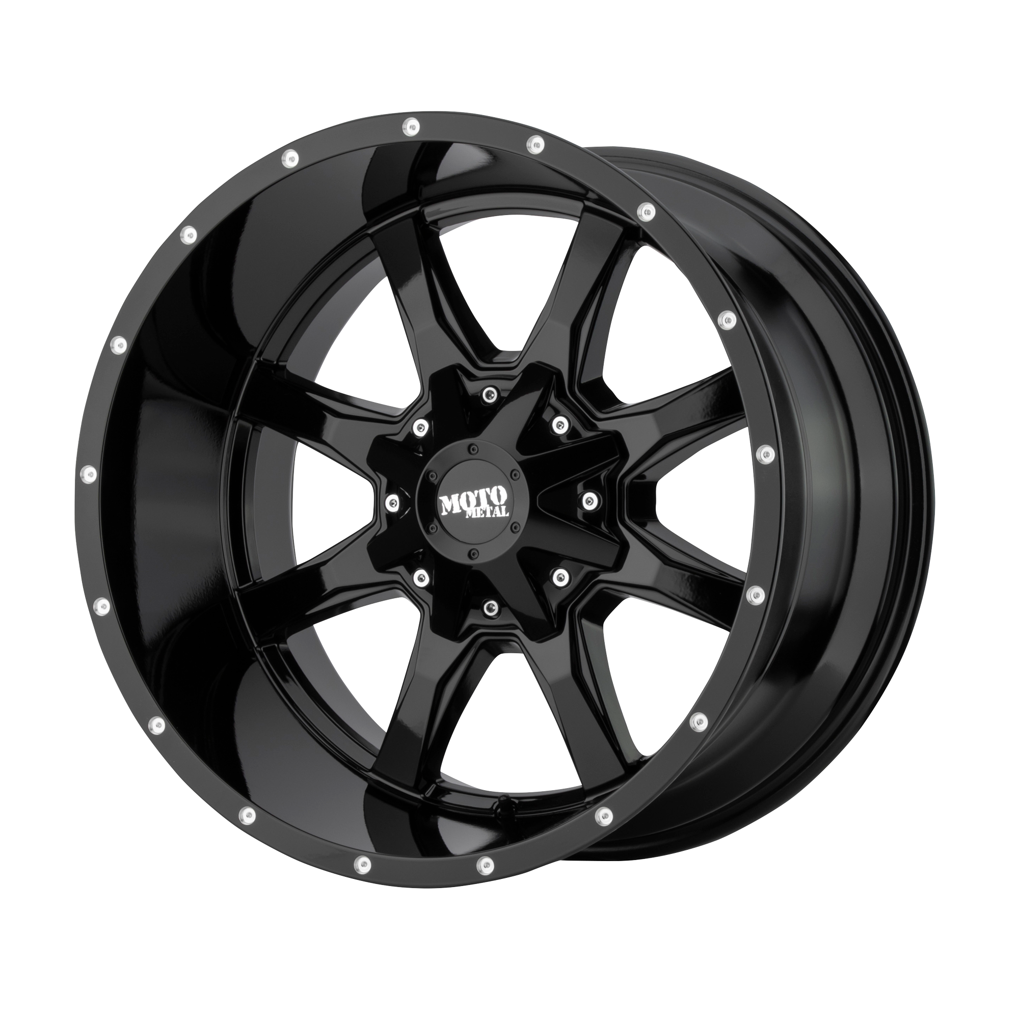 Moto Metal MO970 20X10 -24 6X135/6X139.7 GLOSS BLACK WITH MILLED LIP