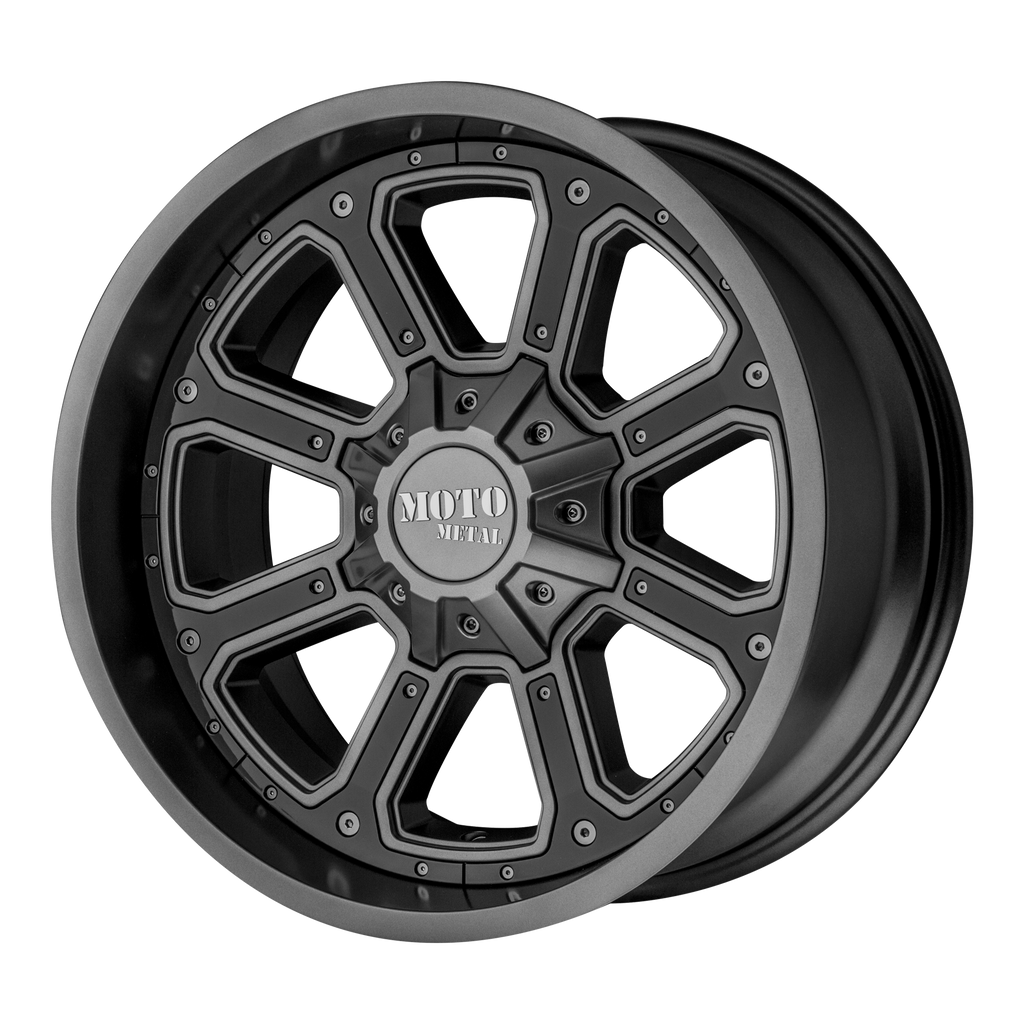 Moto Metal MO984 SHIFT 17X9 -12 6X135/6X139.7 MATTE GRAY GLOSS BLACK INSERTS