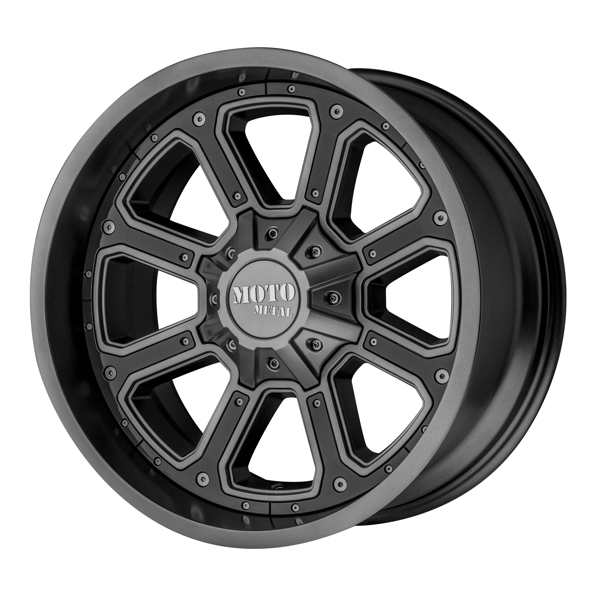 Moto Metal MO984 SHIFT 17X9 -12 6X135/6X139.7 MATTE GRAY GLOSS BLACK INSERTS