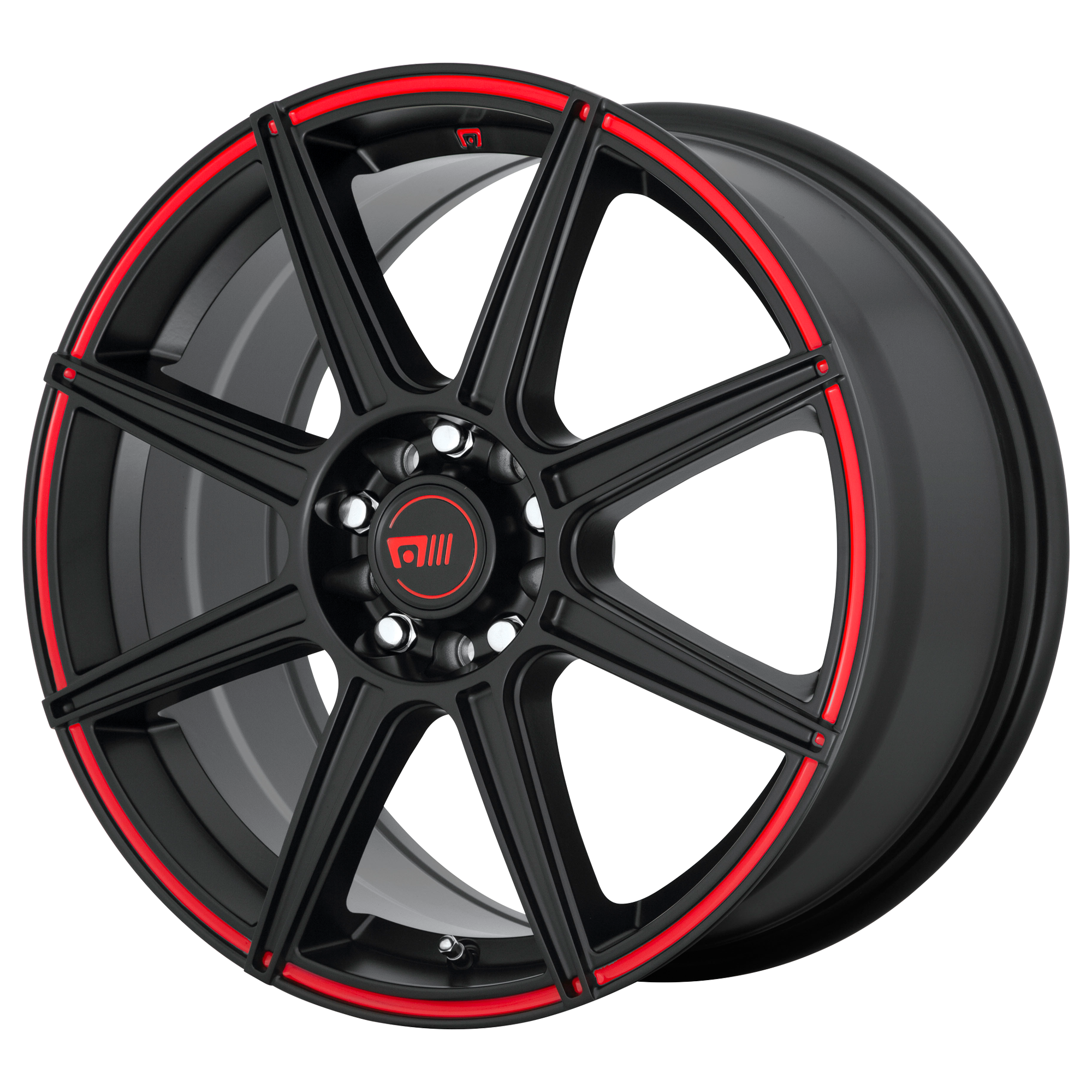 Motegi MR142 CS8 17x7 40 5x110/5x115/5x110/115 Satin Black With Red Stripe