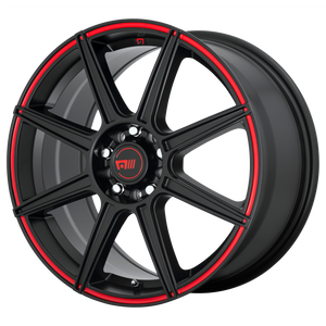 Motegi MR142 CS8 17x7 40 5x110/5x115/5x110/115 Satin Black With Red Stripe