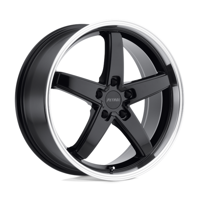 Petrol P1B 17X8 40 5X108/5X4.25 GLOSS BLACK W/ MACHINED CUT LIP