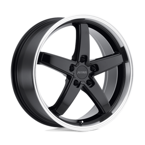 Petrol P1B 17X8 40 5X108/5X4.25 GLOSS BLACK W/ MACHINED CUT LIP