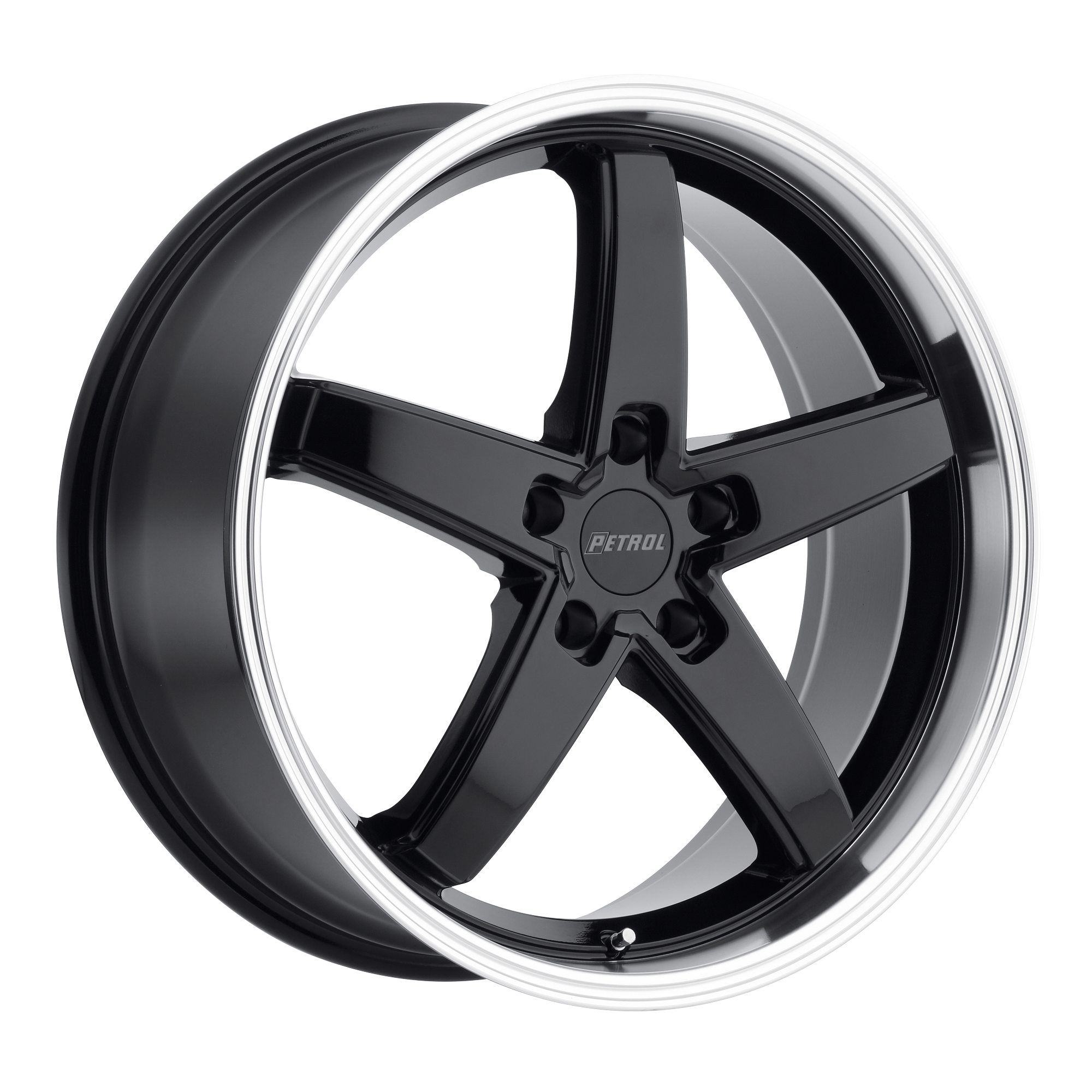 Petrol P1B 17X8 40 5X108/5X4.25 GLOSS BLACK W/ MACHINED CUT LIP