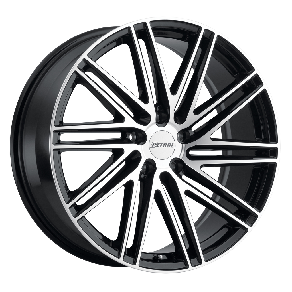 Petrol P1C 18X8 40 5X108/5X4.25 GLOSS BLACK W/ MACHINED FACE