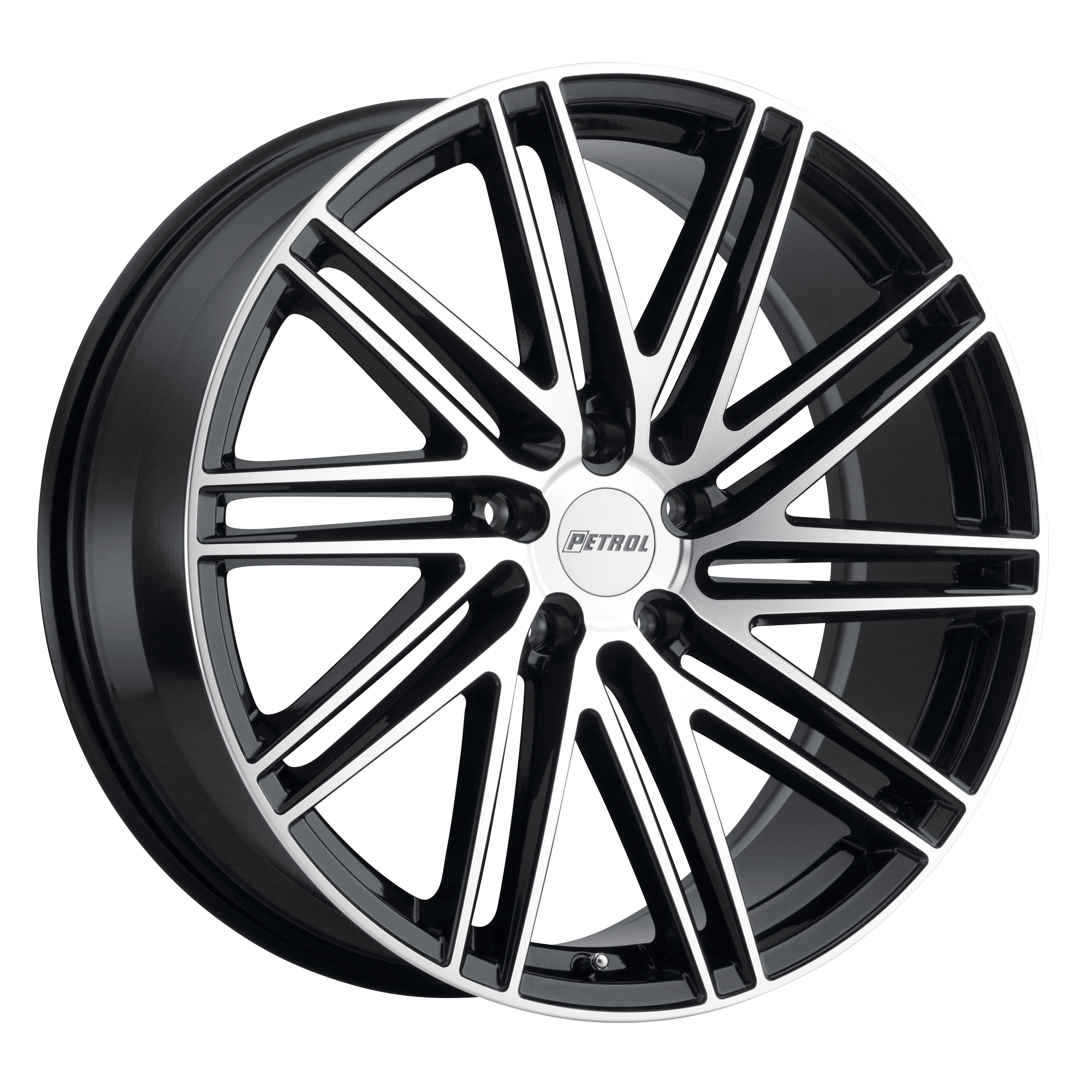 Petrol P1C 18X8 40 5X108/5X4.25 GLOSS BLACK W/ MACHINED FACE