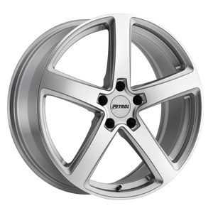 Petrol P2A 17X8 40 5X114.3/5X4.5 SILVER W/ MACHINED CUT FACE