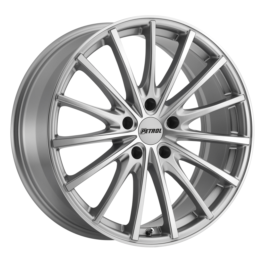 Petrol P3A 17X8 40 5X114.3/5X4.5 SILVER W/ MACHINED CUT FACE