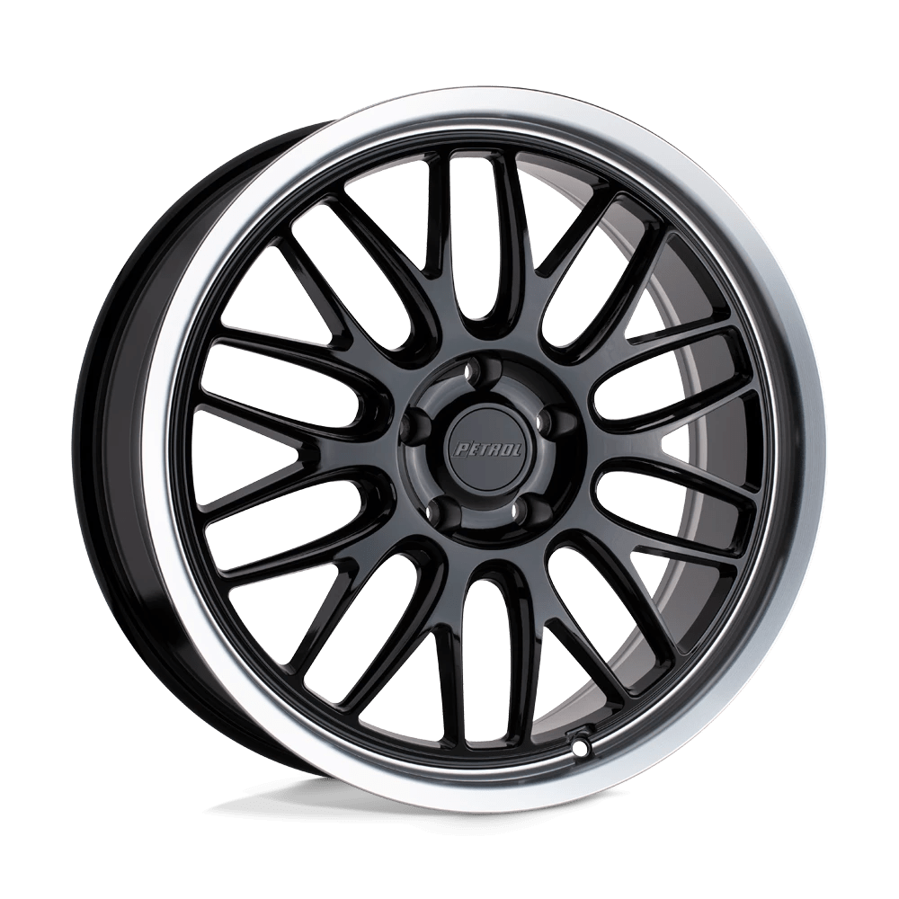 Petrol P4C 16X7 40 5X100/5X100 GLOSS BLACK W/ MACHINED CUT LIP