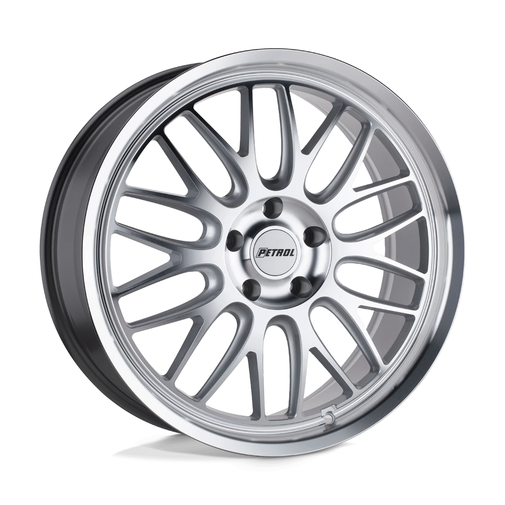 Petrol P4C 18X8 40 5X108/5X4.25 SILVER W/ MACHINED FACE & LIP