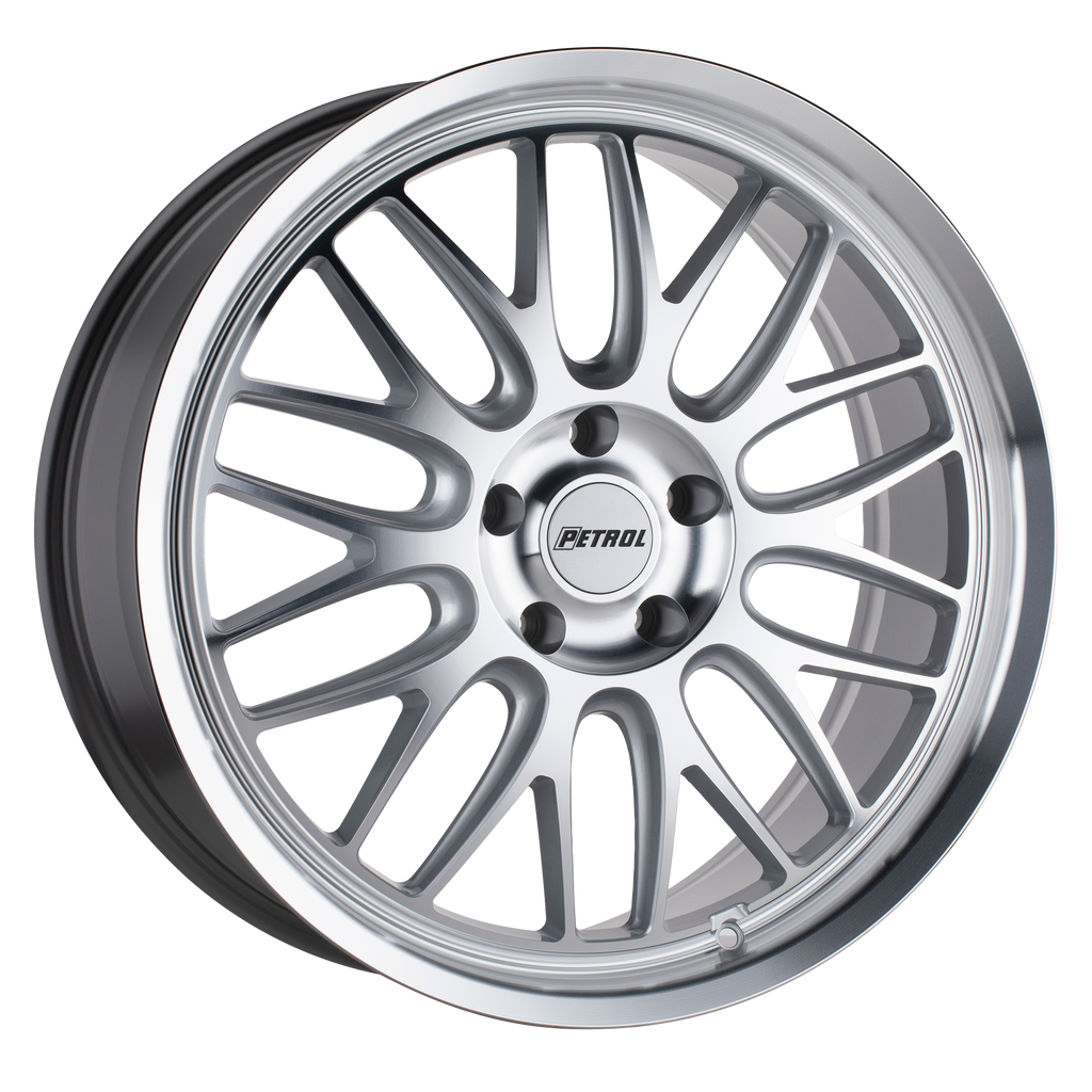 Petrol P4C 18X8 40 5X108/5X4.25 SILVER W/ MACHINED FACE & LIP