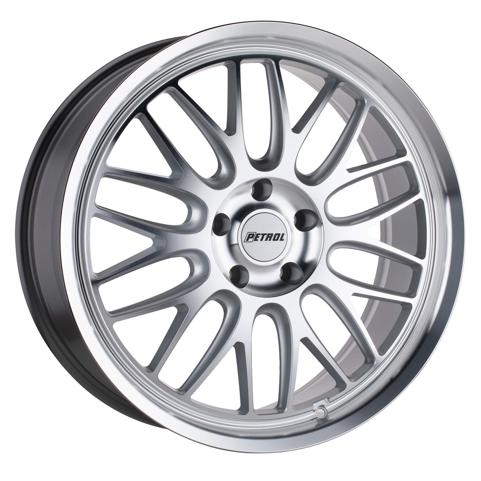 Petrol P4C 18X8 40 5X108/5X4.25 SILVER W/ MACHINED FACE & LIP