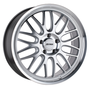 Petrol P4C 18X8 40 5X108/5X4.25 SILVER W/ MACHINED FACE & LIP