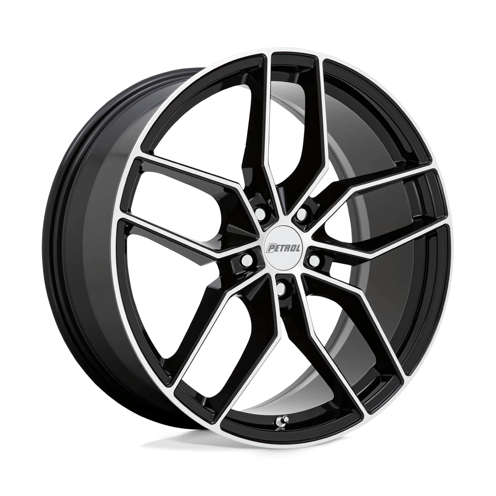 Petrol P5C 17X8 40 5X108/5X4.25 GLOSS BLACK W/ MACHINED FACE