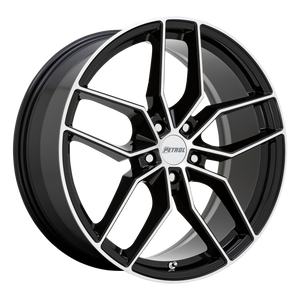 Petrol P5C 17X8 40 5X108/5X4.25 GLOSS BLACK W/ MACHINED FACE