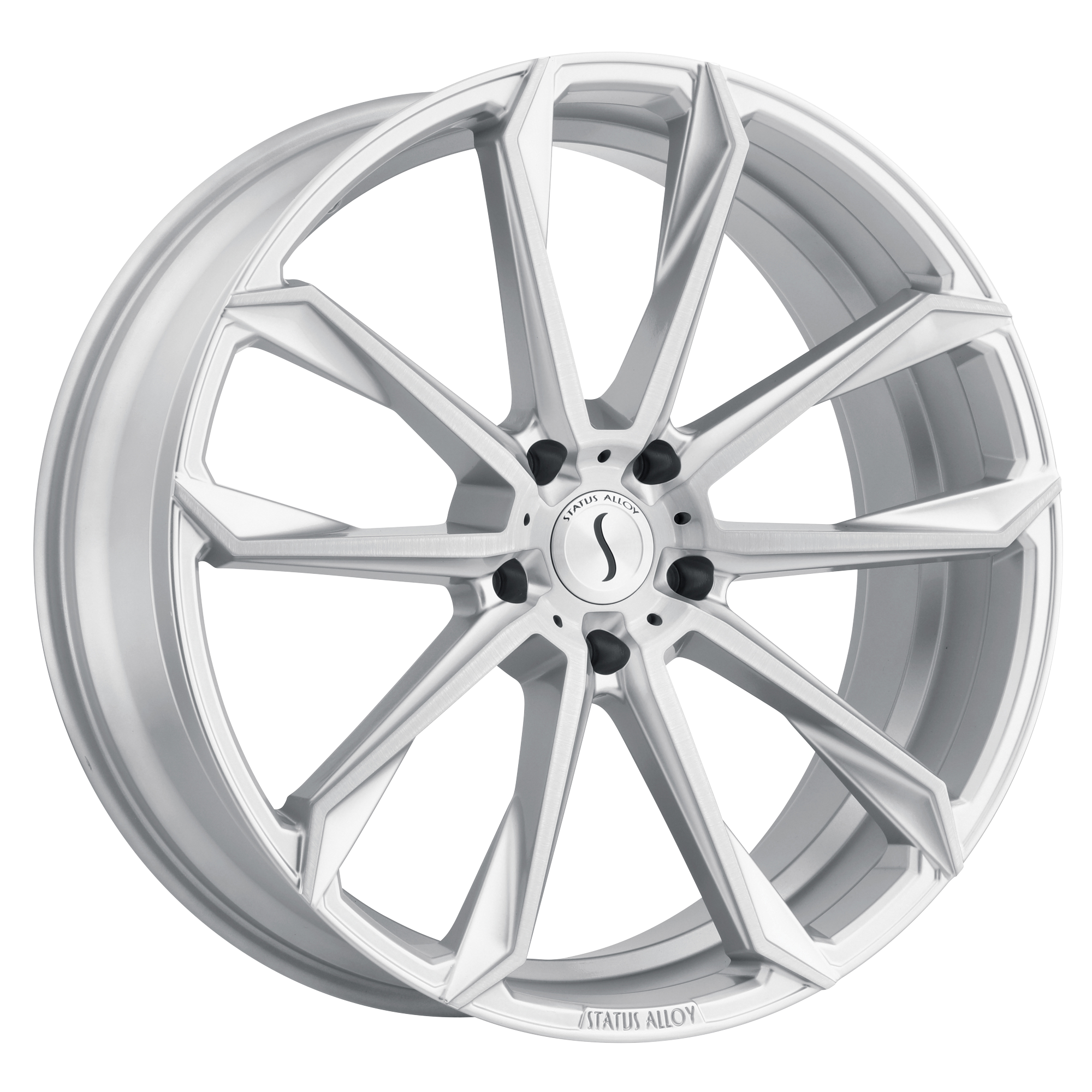 Status MASTADON 24X9.5 15 5X139.7/5X5.5 SILVER W/ BRUSHED MACHINED FACE