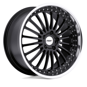 TSW SILVERSTONE 19X8 45 5X112/5X112 GLOSS BLACK W/ MIRROR CUT LIP