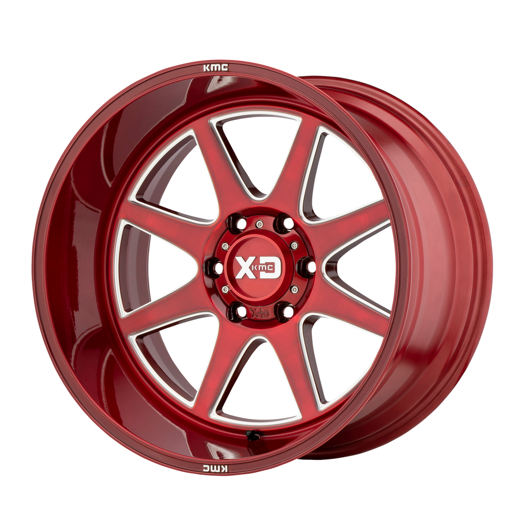 XD XD844 PIKE 20x10 -18 6x135/6X5.3 Brushed Red With Milled Accent