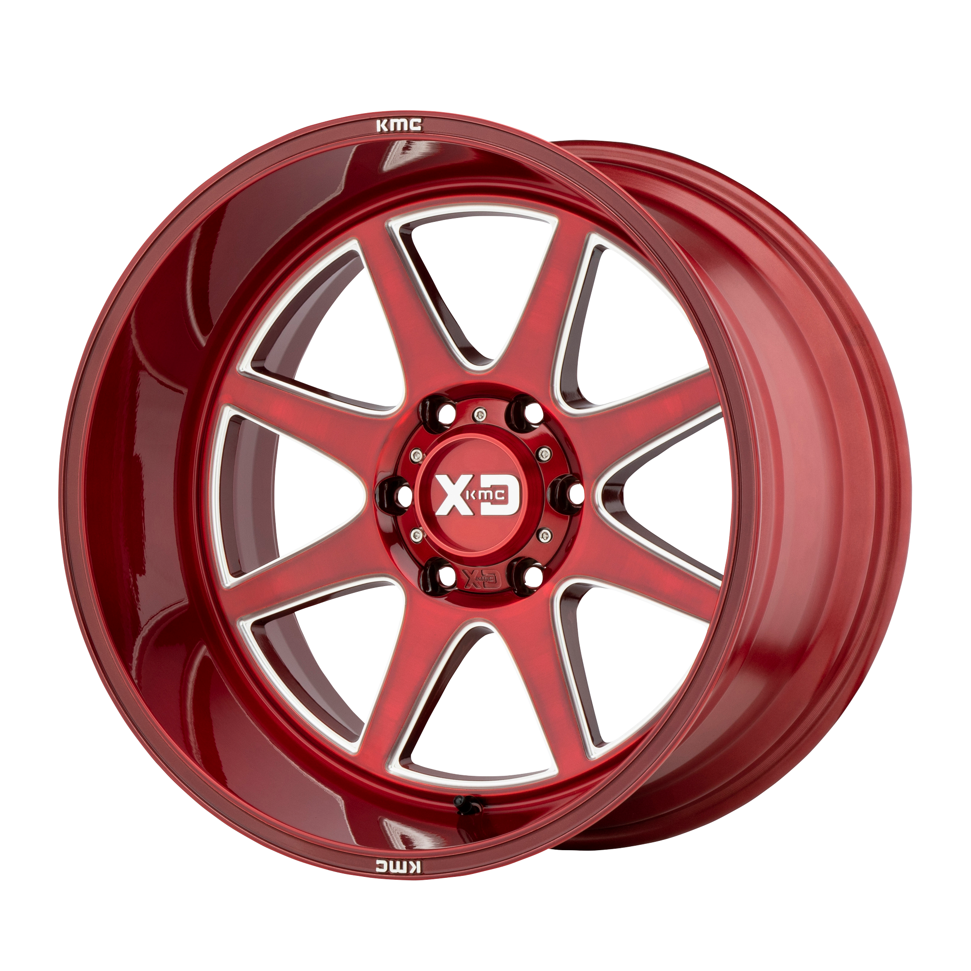 XD XD844 PIKE 20x10 -18 6x135/6X5.3 Brushed Red With Milled Accent