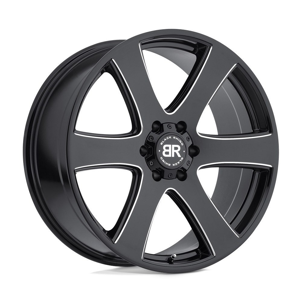 Black Rhino HAKA 20X8.5 30 6X139.7/6X5.5 GLOSS BLACK W/ MILLED SPOKES