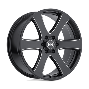 Black Rhino HAKA 20X8.5 30 6X139.7/6X5.5 GLOSS BLACK W/ MILLED SPOKES