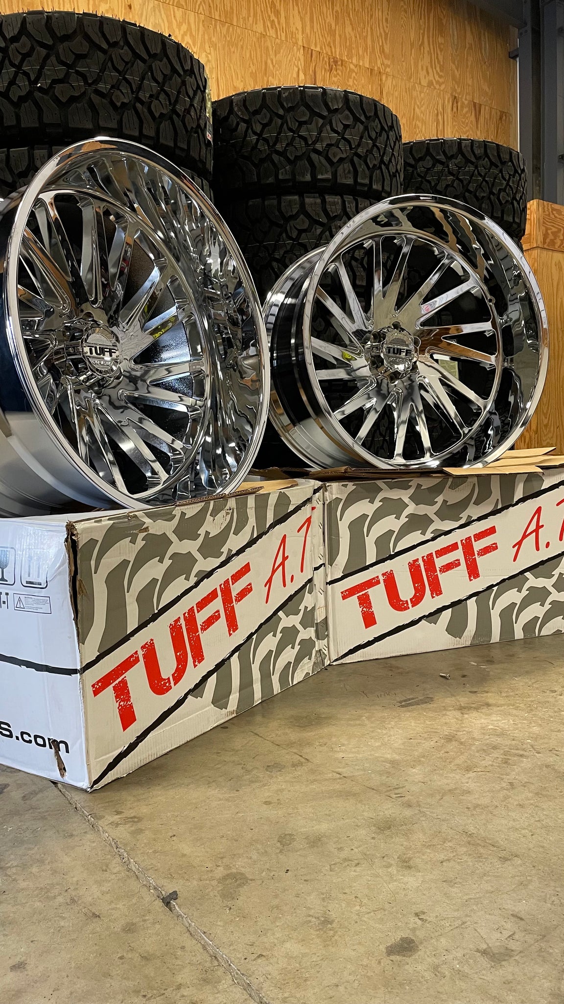 SET OF 4 TUFF AT T2A 26x14 -72 6x139.7(6x5.5) Chrome Left Side