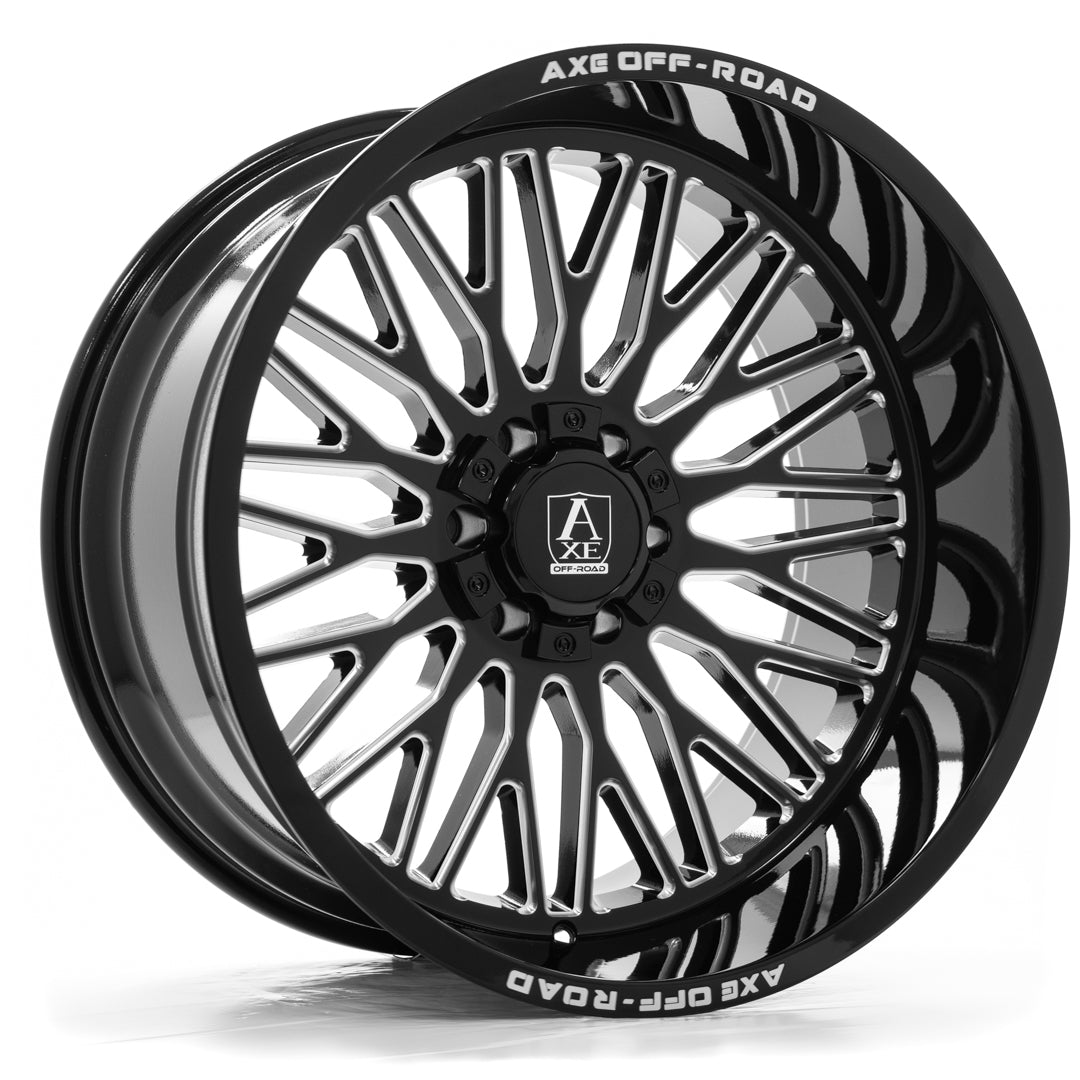 AXE KRATOS 22x12 -44 6x135/139 GLOSS BLACK MILLED