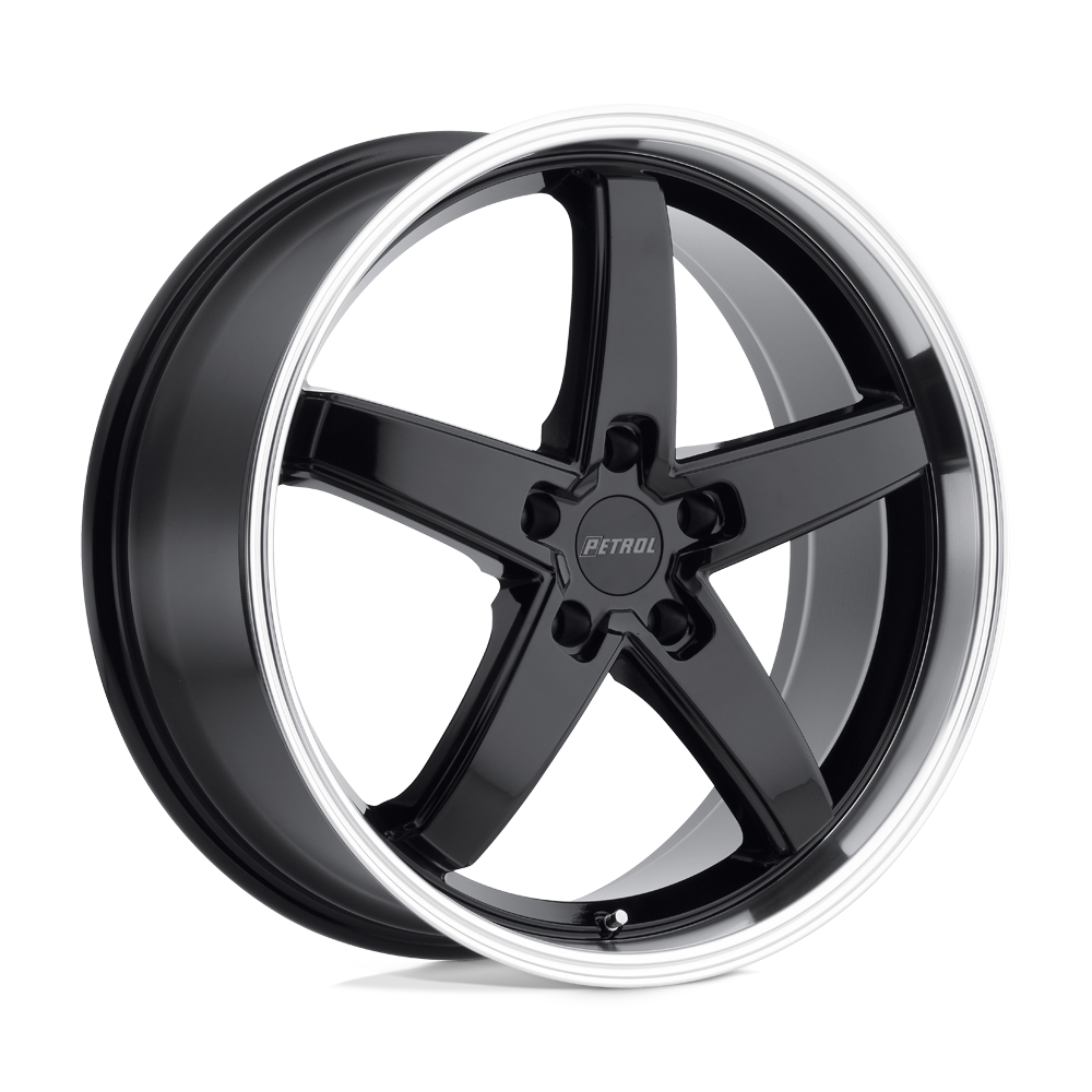 Petrol P1B 17X8 40 5X108/5X4.25 GLOSS BLACK W/ MACHINED CUT LIP