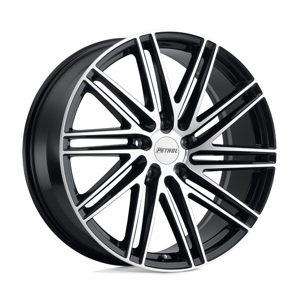 Petrol P1C 18X8 40 5X108/5X4.25 GLOSS BLACK W/ MACHINED FACE