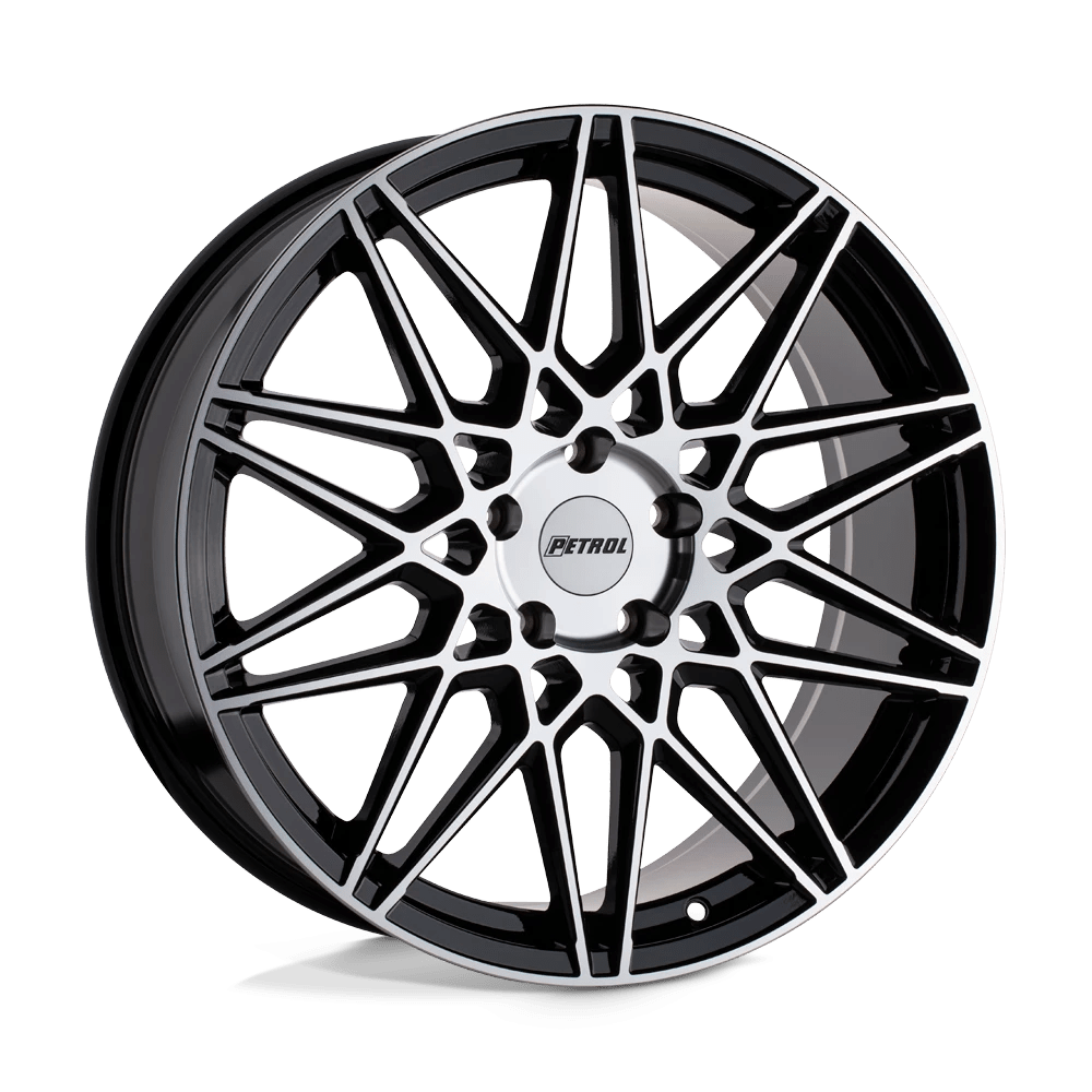Petrol P3C 19X8 40 5X115/5X115 GLOSS BLACK W/ MACHINED FACE