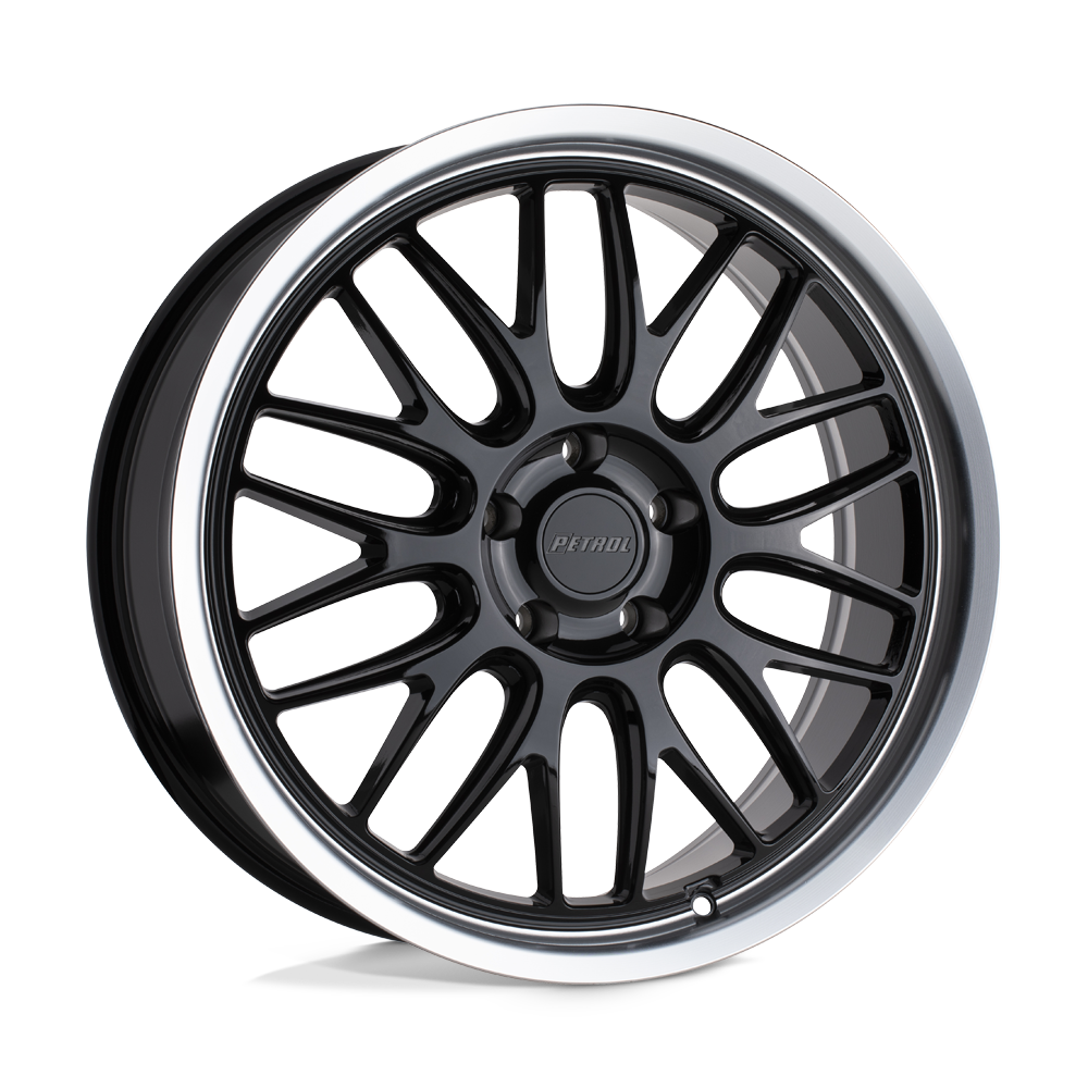 Petrol P4C 18X8 40 5X114.3/5X4.5 GLOSS BLACK W/ MACHINED CUT LIP