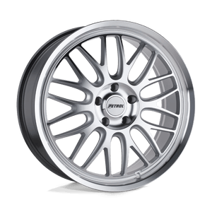 Petrol P4C 20X8.5 40 5X108/5X4.25 SILVER W/ MACHINED FACE & LIP