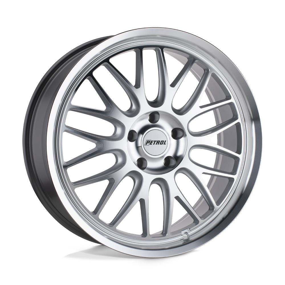 Petrol P4C 18X8 40 5X108/5X4.25 SILVER W/ MACHINED FACE & LIP